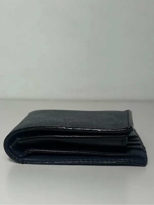 Coach Men's Signature Leather Black & Charcoal Bifold Wallet W/ Coin Pocket - Image 5