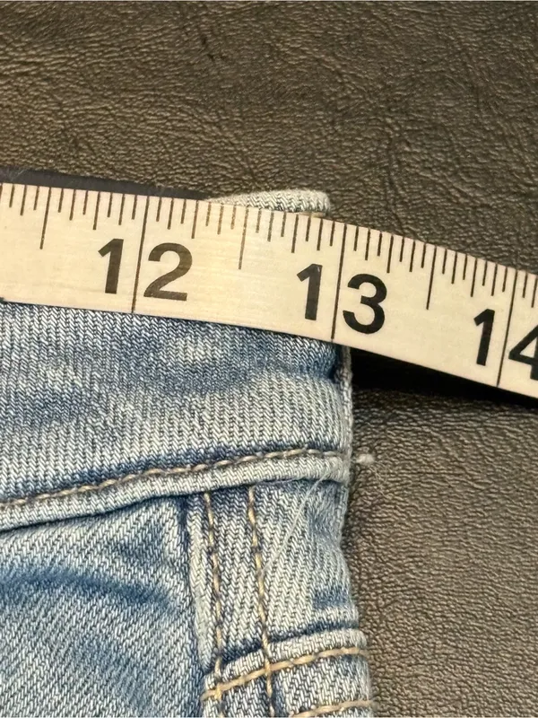 American Eagle Outfitters Light Blue Distressed Wide-Leg Jeans 23/000 Short NWT - Image 9