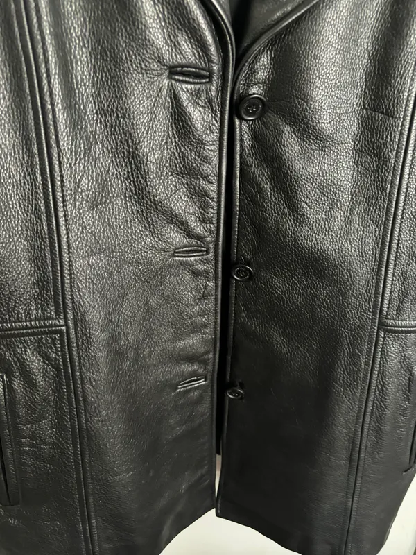 Jones New York Oversized Black Leather Blazer - Image 3