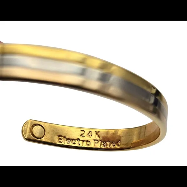 Two toned‎ magnetic healing bracelet 24k gold plated - Image 3