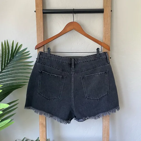 KanCan Black Frayed Hem Distressed Jean Shorts - Image 4
