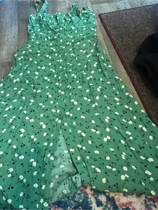 Reformation “Persimmon” green floral dress 2 - Image 9