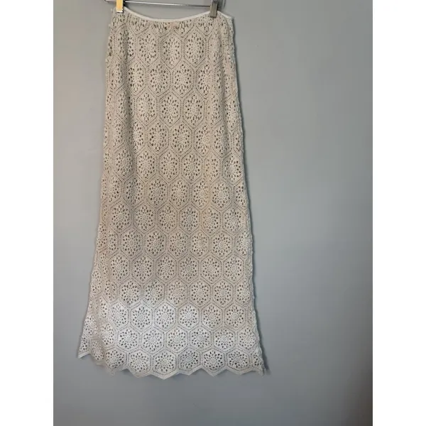 Agua Bendita Crochet Cream Tove Midi Skirt Womens Sz S $240 Swim Cover Up - Image 5
