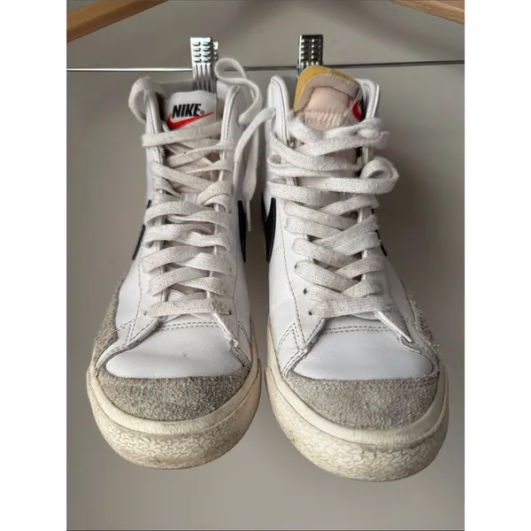 Nike Blazer Mid ‘77 Vintage White Black Leather Sneakers Women’s 7 - Image 3