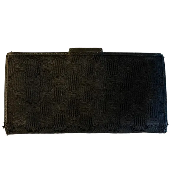 Gucci Black Signature GG Horsebit Buckle Wallet - Image 2