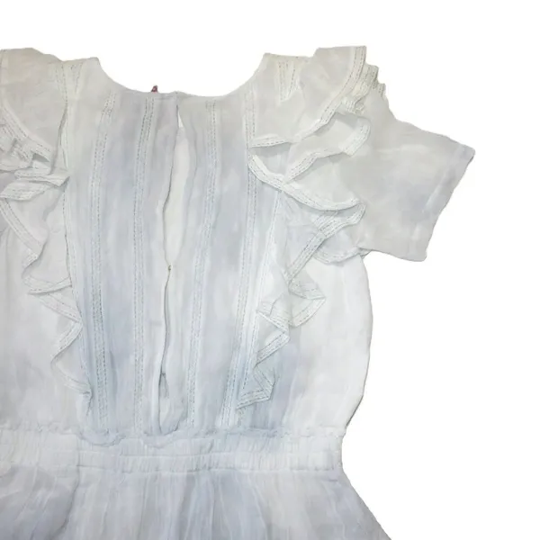 NWT LoveShackFancy Natasha Mini in Bedroom Blue Hand Dye Ruffle Viscose Dress L - Image 9