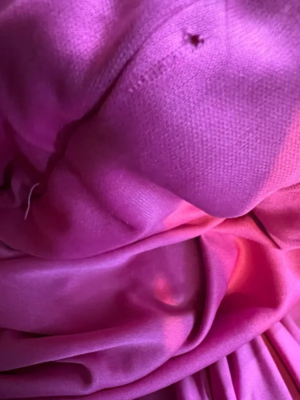 Lucy In The Sky Pink Medium Ruched Mini Dress Ties around The Neck (Flawed-Hole) - Image 7