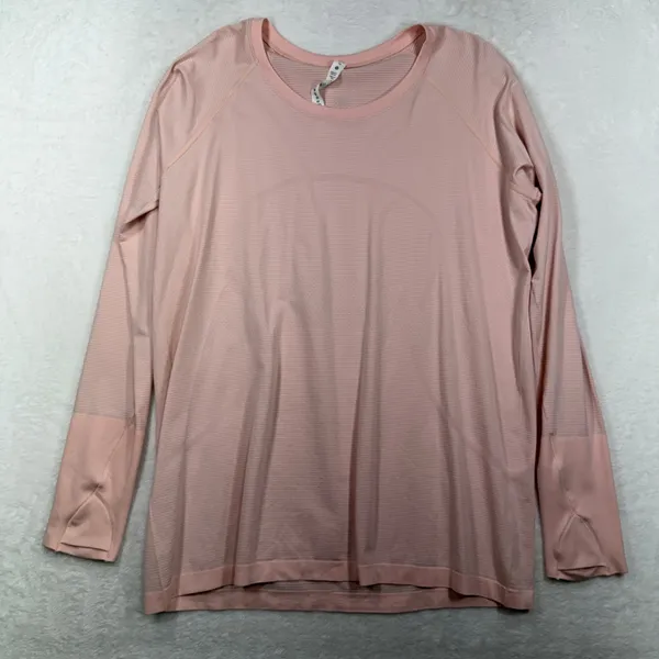 Lululemon Size 18 Swiftly Tech Long Sleeve 2.0 Pink Mist Activewear Top W3DFKS - Image 3