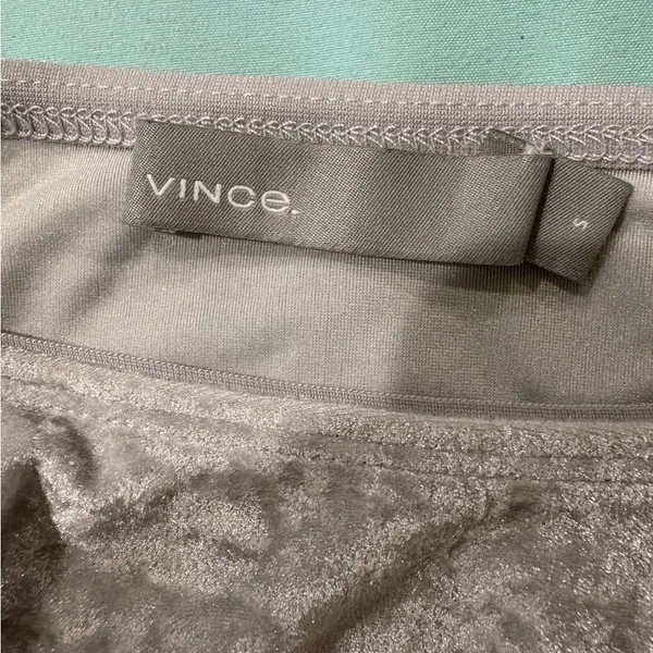 Vince velvet crew neck easy tee tshirt top sz S gray - Image 4