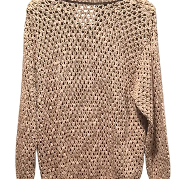 Aerie NWOT Open Knit Polo Sweater in Beach Dune‎ Size Smalll - Image 11