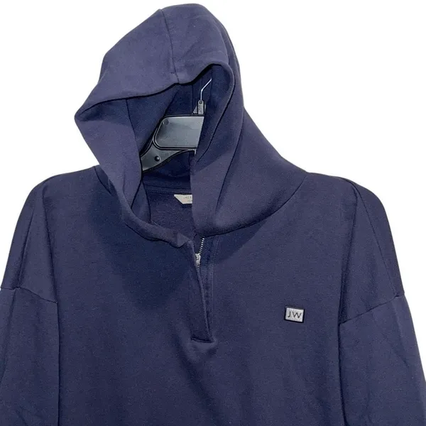 Jack Wills Navy Hoodie Cropped Quarter Zip Women’s Size‎ 10 - Image 2