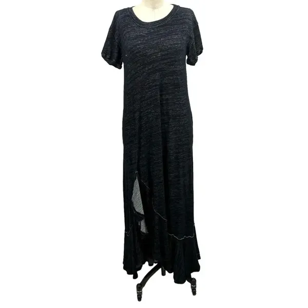 Free People Havana Tee Maxi‎ Dress Charcoal Gray Black Size XS - Image 3