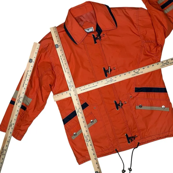 Vintage 90s Braetan Marine Fisherman Fireman Rain‎ Jacket M Metal Toggles - Image 6