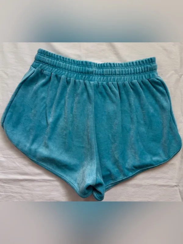 Generation‎ Love Blue Velour Lounge Shorts Size Small - Image 2