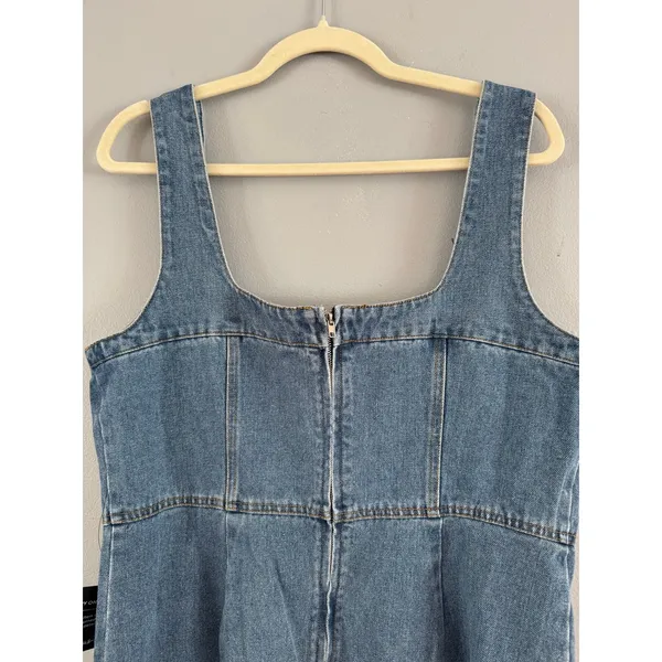 NWT Lulus So Delighted Medium Wash Denim Corset Seam Mini Dress Size XL - Image 7
