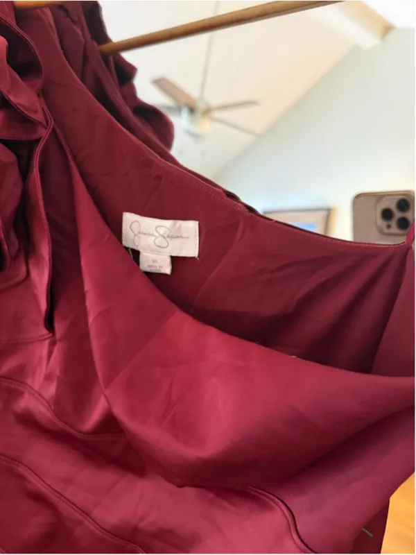 Jessica Simpson Red One Shoulder Dress Size 10 - Image 3