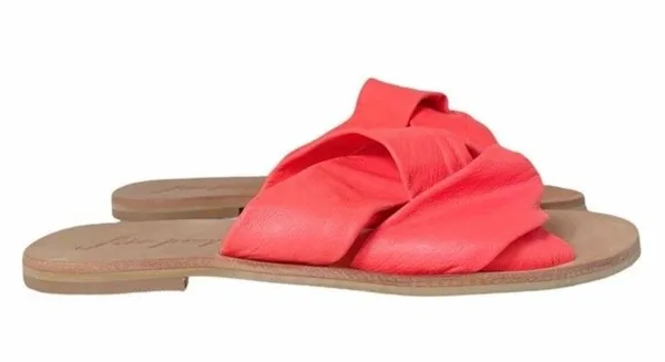 Free People Sandal Rio Vista Neon Coral Slide Leather Sandals Womens Size 36 | 6 - Image 6
