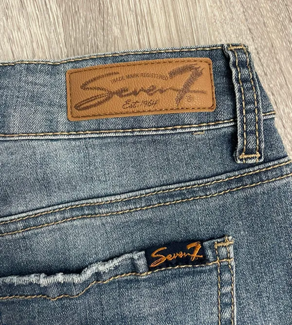 Denim Jean Embroidered Shorts - Image 6