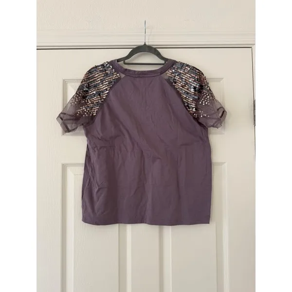NWT Sequin Sleeve T - Image 4