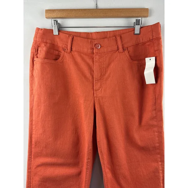 Women’s D&Co Size 14 Burnt Orange Straight Leg Pants - Image 2
