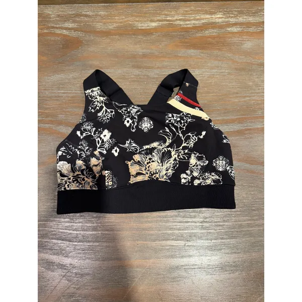 Free People Movement Freestyle Sports Bra‎ Black Cream Floral S Yoga Balletcore - Image 2