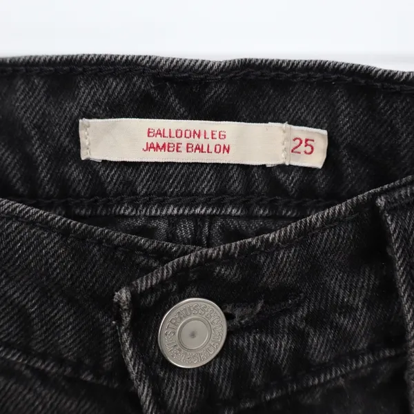 Levi's Balloon Leg Jeans Womens 25 Black Dark Wash Denim Relaxed Fit Tapered Leg - Image 3