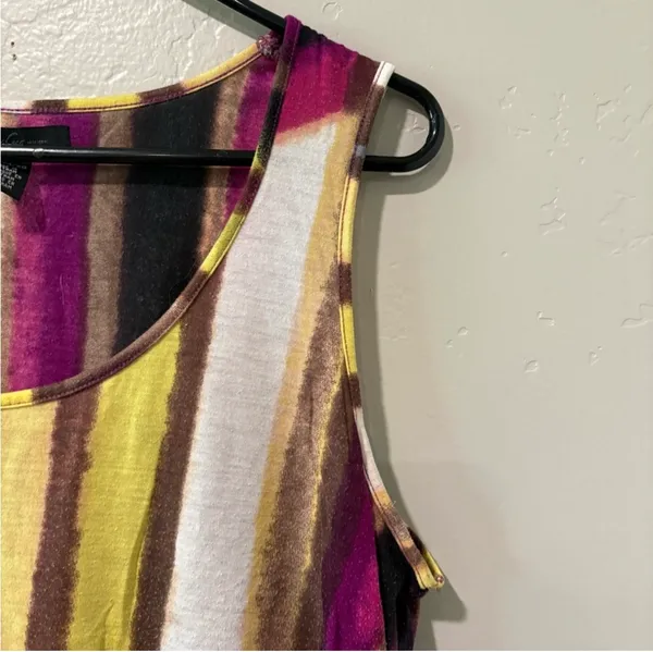 Kenneth Cole Yellow/Purple/White/Brown Multi Color Tank Top - Image 3