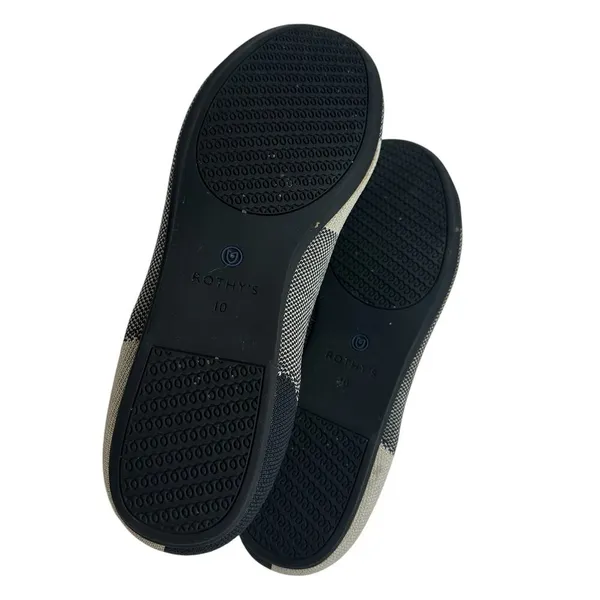 Rothy's The Flat Captoe Black‎ White Plaid Check Retired Ballerina Size 10 - Image 12