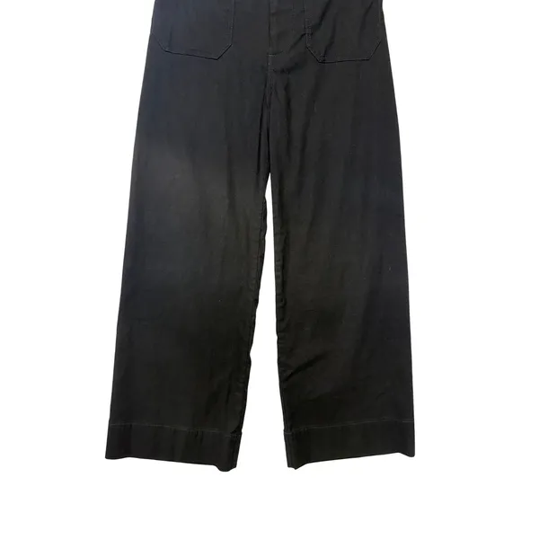 Maeve Anthropologie The Colette Black Wide Leg Cropped Linen Blend Pants Size 26 - Image 5