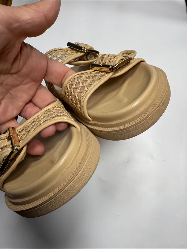 Banana Republic Double Strap Buckle Sandel in blonde New with Tag S-545 Sz 7.5 - Image 3