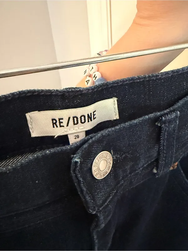 Re/Done Dark Wash Wide Leg Jean Size 29 - Image 3