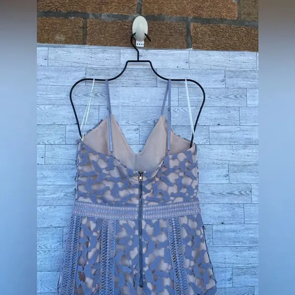 ELLIATT S Lilac Blue Lace Midi Dress Whimsigoth Cocktail Quiet Luxury - Image 10