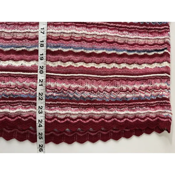 Loft Chevron Pullover Sweater Knit Women L Multi Pink Lightweight Summer Top - Image 8