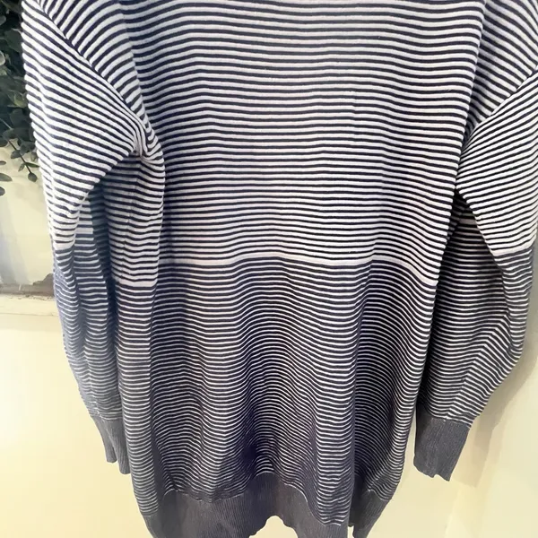 Anthropologie Daily Practice Knit Tunic‎ Dress Blue Stripe, Cotton, XL - Image 7
