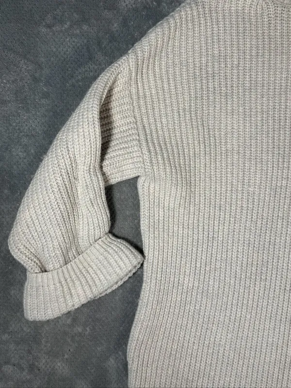 MOTH Anthropologie Chunky Knit Turtleneck Sweater Dress Side Slit Wool Blend Sm - Image 4