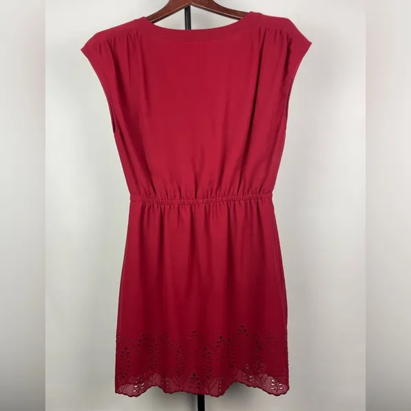 Madewell‎ Skygaze Red Eyelet Scallop Hem Embroidered Dress - Image 7