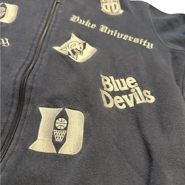 💙😈 Vintage Castle Sport‎ Duke Blue Devils Embroidered Zip Jacket M 😈💙 - Image 5