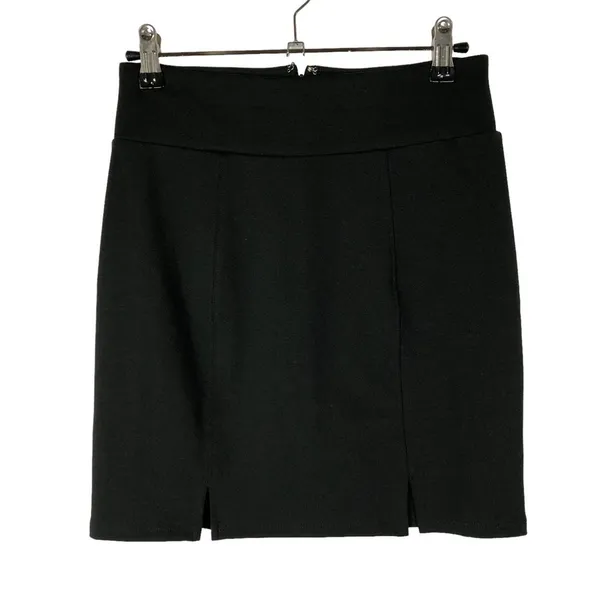 Urban‎ Outfitters UO Black Stretch Notch Hem Mini Skirt S - Image 3