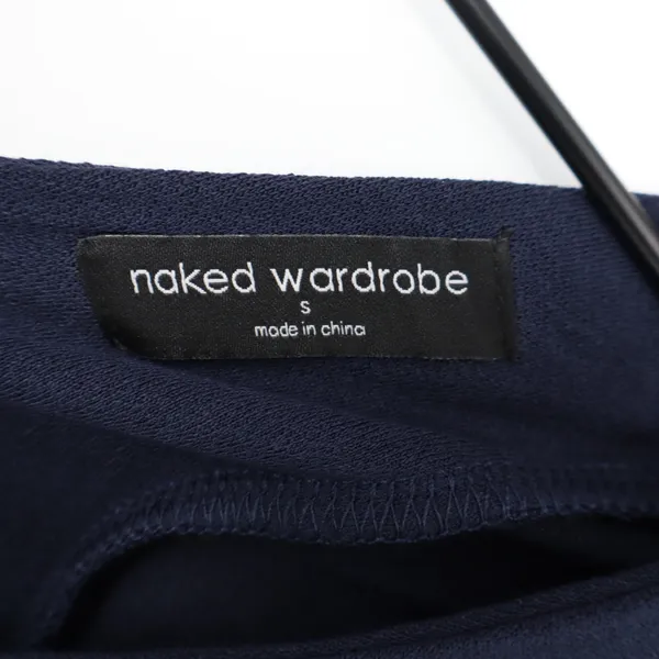 Naked Wardrobe Navy One Shoulder Side Tie Cutout Maxi Dress S - Image 5