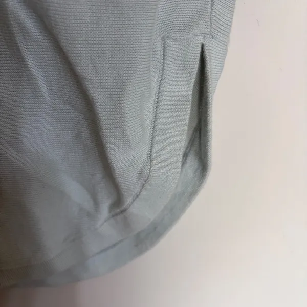 Lululemon 100% Cotton Long Sleeve‎ Knit Sweater Light Blue Mint Green Size 4 - Image 3