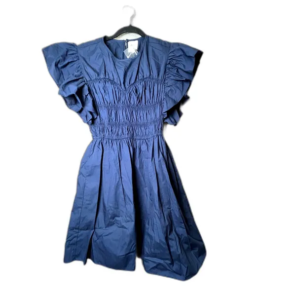 MISA Women's Radha Navy Ruffle Smocked Dress Size XS NWT $360 retail - Image 4