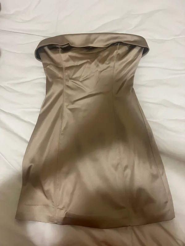 Aritzia Shimmer Satin Tube Dress - Image 2