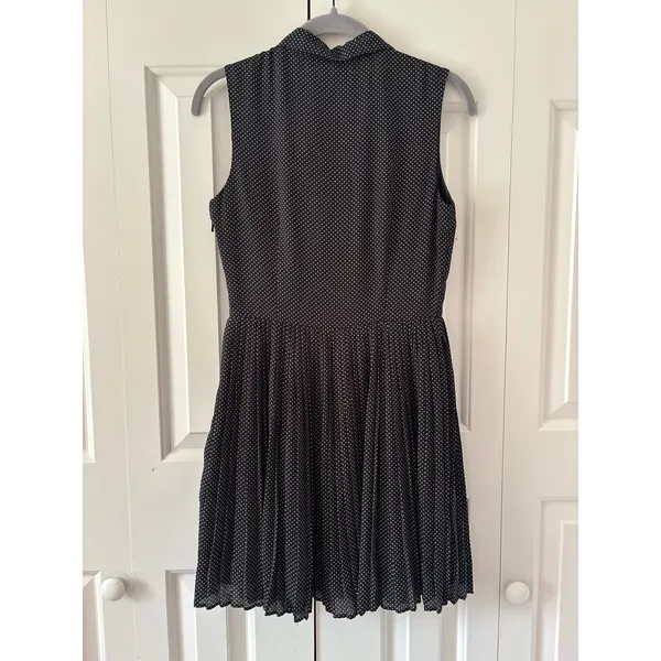 Jack Wills Black White Polka Dot Sleeveless Pleated Shirt Dress Women’s US 2 - Image 13
