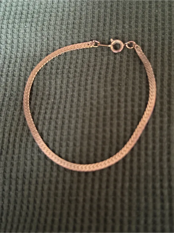 Rose Gold Herringbone Chain Bracelet - Women Jewelry - Image 3