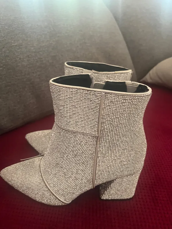 Madden Rhinestone Pointed Toe Booties with Cushioned - Image 6