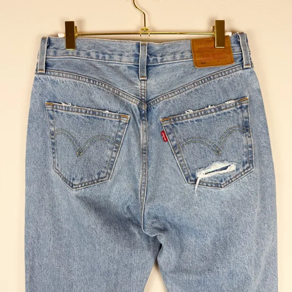 Levi’s Premium 501 Straight Leg Rigid Denim 100% Cotton Distressed Jeans Size 27 - Image 6