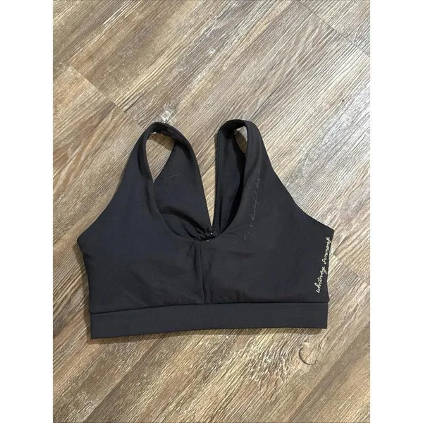Gymshark Whitney Simmons Blk Quiet‎ Luxury Minimalist Athleisure Mesh Sports Bra - Image 2