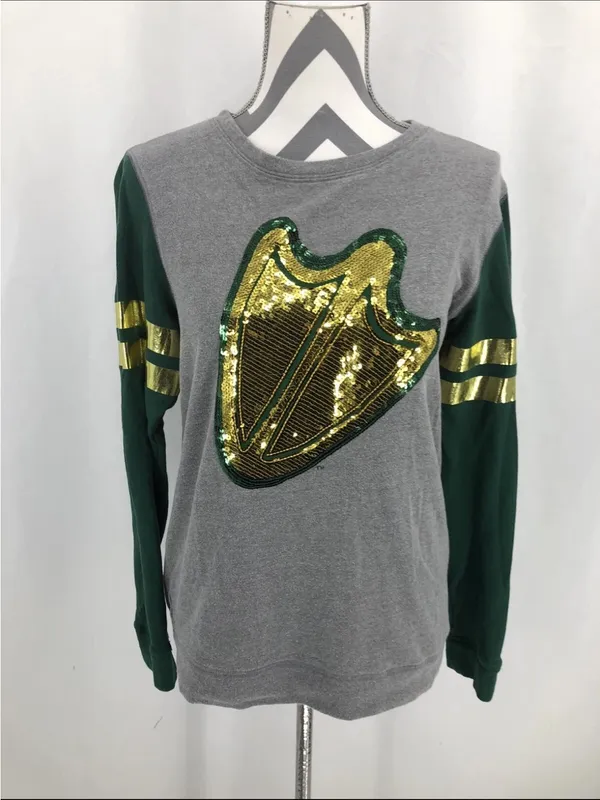 Victoria's Secret PINK 5th & Ocean Gray Green Fleece Sequin Oregon Duck Logo XS Y9 - Image 2