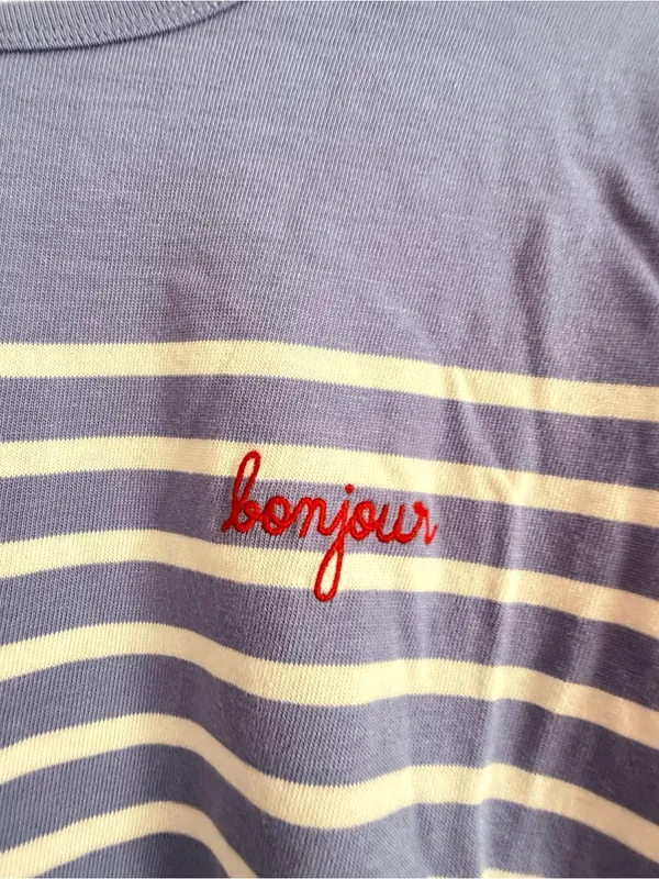 Maison Labiche Paris “Bonjour” Montpar Sailor Long Sleeve Striped Shirt Sweater - Image 2