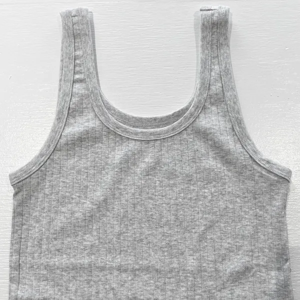 New Aerie Wide Rib Tank Top Medium Heather Gray Size XS - Image 6
